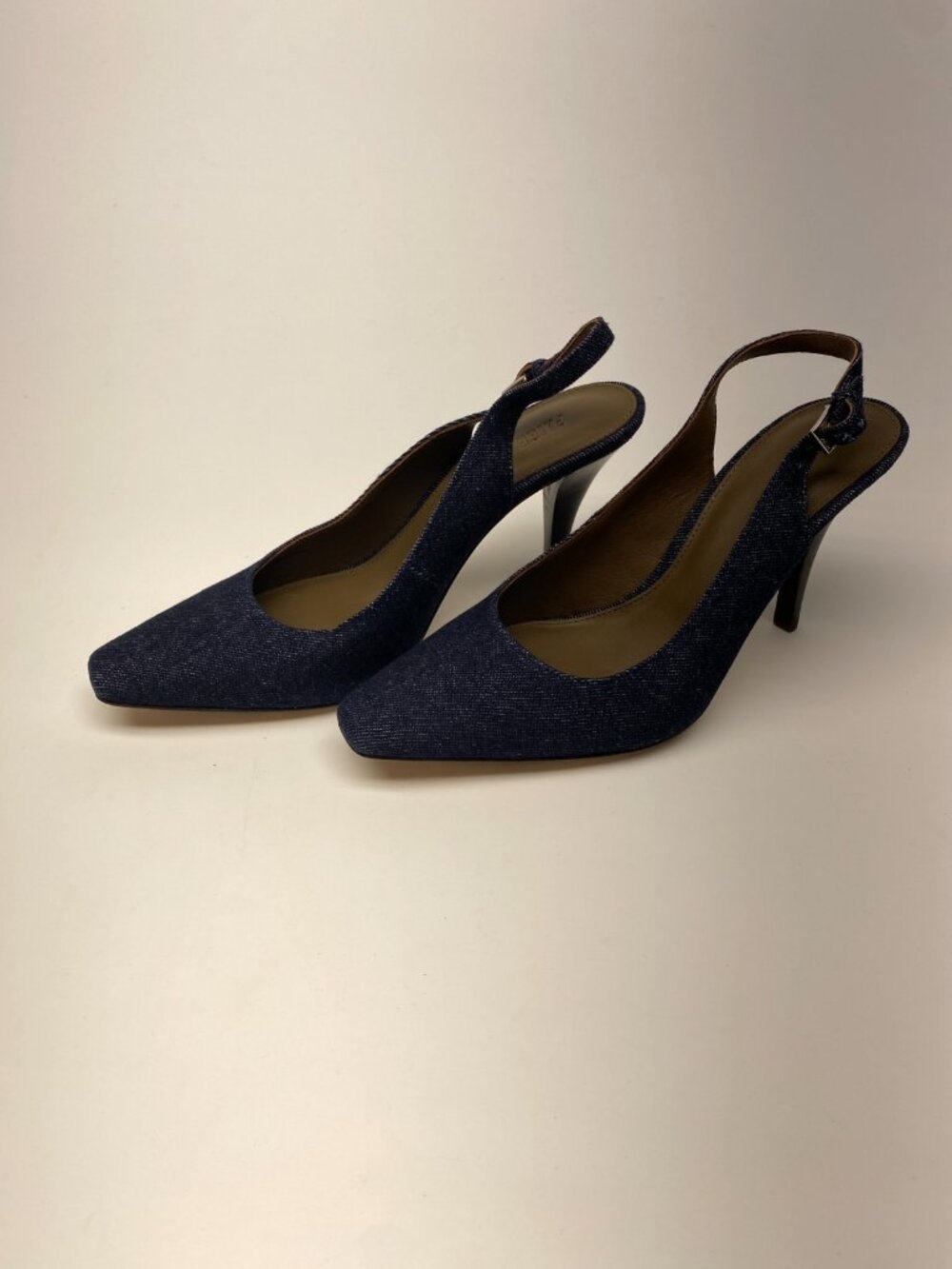 PAIGE Women's Blue Kaela Almond Toe Denim High Heel Slingback Pumps Sz 7